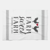 Grijs en wit, gepersonaliseerd Boerderij Zoet Boer Theedoek (Horizontaal)