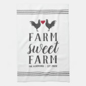 Grijs en wit, gepersonaliseerd Boerderij Zoet Boer Theedoek (Verticaal)