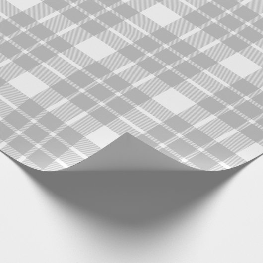 Grijs en wit geplakt |Groot patroon| Cadeaupapier (Hoek)