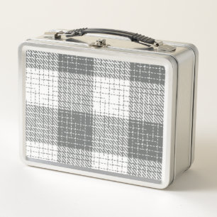 Grijs en wit geruit kruisraster Plaid