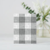 Grijs en wit geruit kruisraster Plaid Briefkaart (Staand voorkant)
