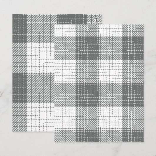 Grijs en wit geruit kruisraster Plaid Briefkaart (Voorkant / Achterkant)
