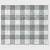 Grijs en wit geruit kruisraster Plaid Cadeaupapier (Vlak)