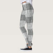 Grijs en wit geruit kruisraster Plaid  Leggings (Links)