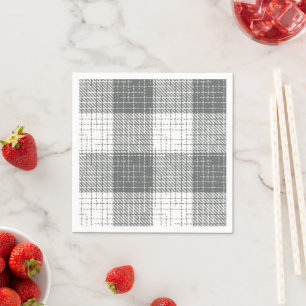 Grijs en wit geruit kruisraster Plaid Servet