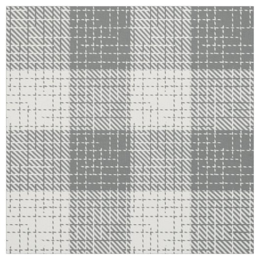 Grijs en wit geruit kruisraster Plaid  Stof (Swatch)