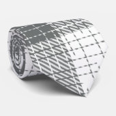 Grijs en wit geruit kruisraster Plaid Stropdas (Opgerold)