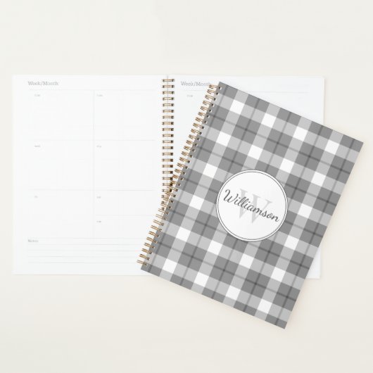 Grijs en wit geruit planner (Display)