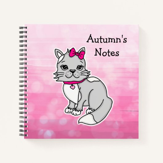 Grijs en wit gespikkeld gepersonaliseerd  notitieboek (Voorkant)