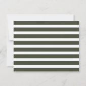 Grijs en wit gestreept gepersonaliseerd monogram notitiekaartje (Achterkant)