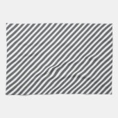 Grijs en wit gestreept patroon theedoek (Horizontaal)