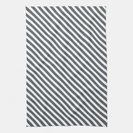 Grijs en wit gestreept patroon theedoek (Verticaal)