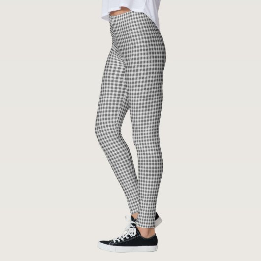 Grijs en wit gewatteerde gingham leggings (Links)
