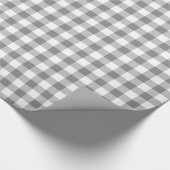 Grijs en wit Gingham Check Patroon Cadeaupapier (Hoek)