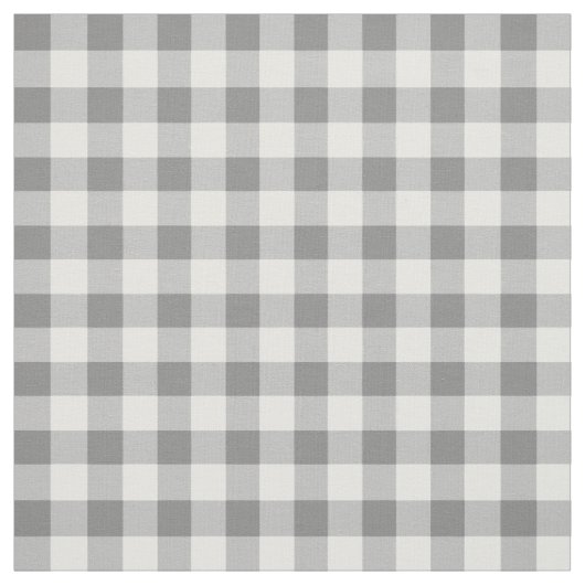 Grijs en wit Gingham Check Patroon Stof (Swatch)