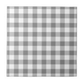 Grijs en wit Gingham Check Patroon Tegeltje (Voorkant)