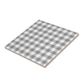 Grijs en wit Gingham Check Patroon Tegeltje (Zijkant)