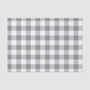 Grijs en wit Gingham Check Patroon Tissuepapier