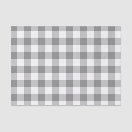 Grijs en wit Gingham Check Patroon Tissuepapier (Voorkant)