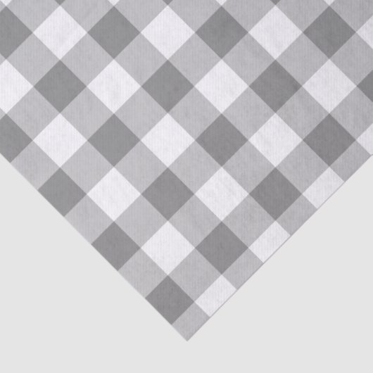 Grijs en wit Gingham Check Patroon Tissuepapier (Detail)