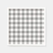Grijs en wit Gingham controlepatroon Servetten (Voorkant)