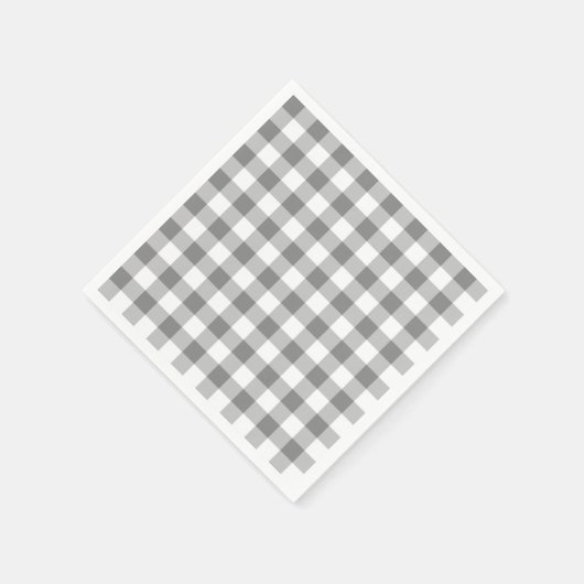 Grijs en wit Gingham controlepatroon Servetten (Hoek)
