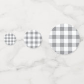 Grijs en wit Gingham patroon Confetti (Achterkanten)