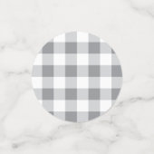 Grijs en wit Gingham patroon Confetti (Kleine voorkant)