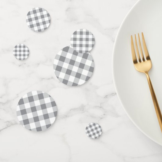Grijs en wit Gingham patroon Confetti (Groep)