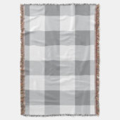 Grijs en wit Gingham patroon Deken (Voorkant Verticaal)