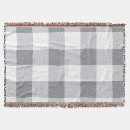 Grijs en wit Gingham patroon Deken (Voorkant)