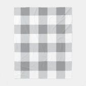 Grijs en wit Gingham patroon Fleece Deken (Voorkant)