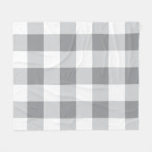 Grijs en wit Gingham patroon Fleece Deken (Voorkant (Horizontaal))