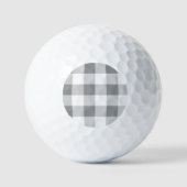 Grijs en wit Gingham patroon Golfballen (Voorkant)