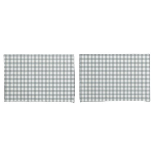 Grijs en Wit Gingham Patroon Kussensloop (Voorkant-Set)