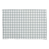 Grijs en Wit Gingham Patroon Kussensloop (Voorkant-Links)