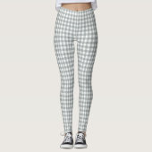 Grijs en Wit Gingham Patroon Leggings (Voorkant)