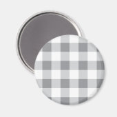 Grijs en wit Gingham patroon Magneet (Voorkant / Achterkant)