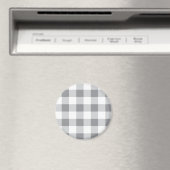 Grijs en wit Gingham patroon Magneet (Insitu (Vaatwasser))