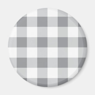 Grijs en wit Gingham patroon Magneet