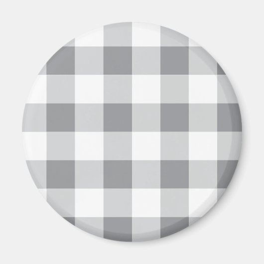 Grijs en wit Gingham patroon Magneet (Voorkant)
