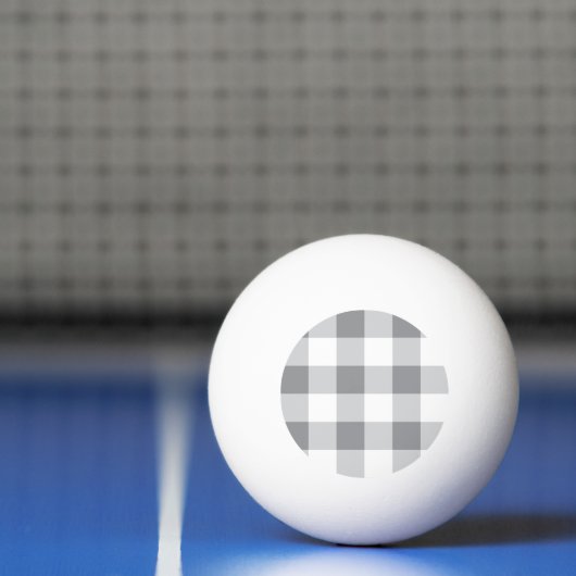 Grijs en wit Gingham patroon Pingpongbal (Net)