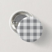Grijs en wit Gingham patroon Ronde Button 3,2 Cm (Voorkant /achterkant)