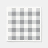 Grijs en wit Gingham patroon Servet (Voorkant)