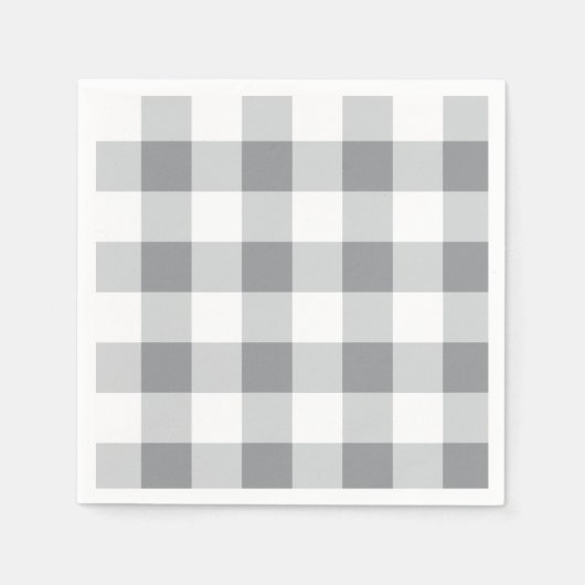 Grijs en wit Gingham patroon Servet (Voorkant)