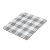 Grijs en wit Gingham patroon Tegeltje (Zijkant)