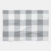 Grijs en wit Gingham patroon Theedoek (Horizontaal)