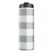 Grijs en wit Gingham patroon Thermosbeker (Voorkant)