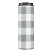 Grijs en wit Gingham patroon Thermosbeker (Achterkant)