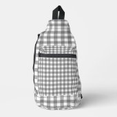 Grijs en Wit Gingham Sling Bag (Voorkant)
